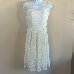 Woman White Lace Dress
